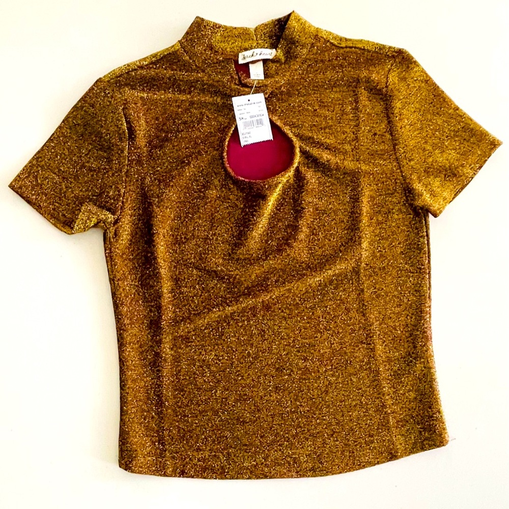 Derek heart blouse in glitter fabric  size M